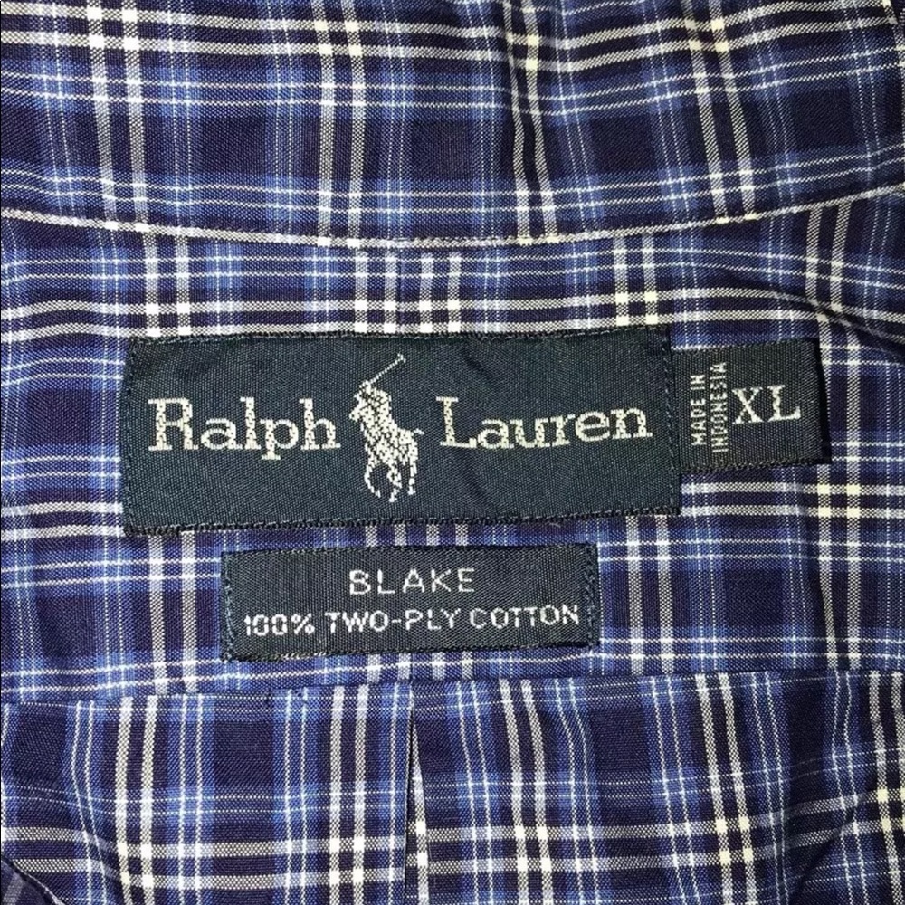 Ralph Lauren Blake XL Mens  Oxford Blue Plaid